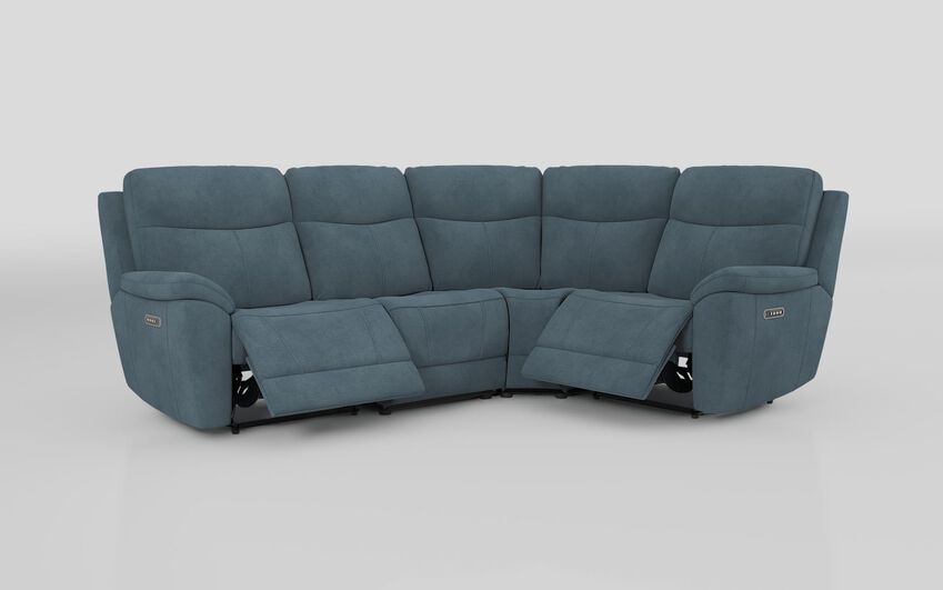 Blue Fabric Eldwick 3 Corner 1 Power Sofa