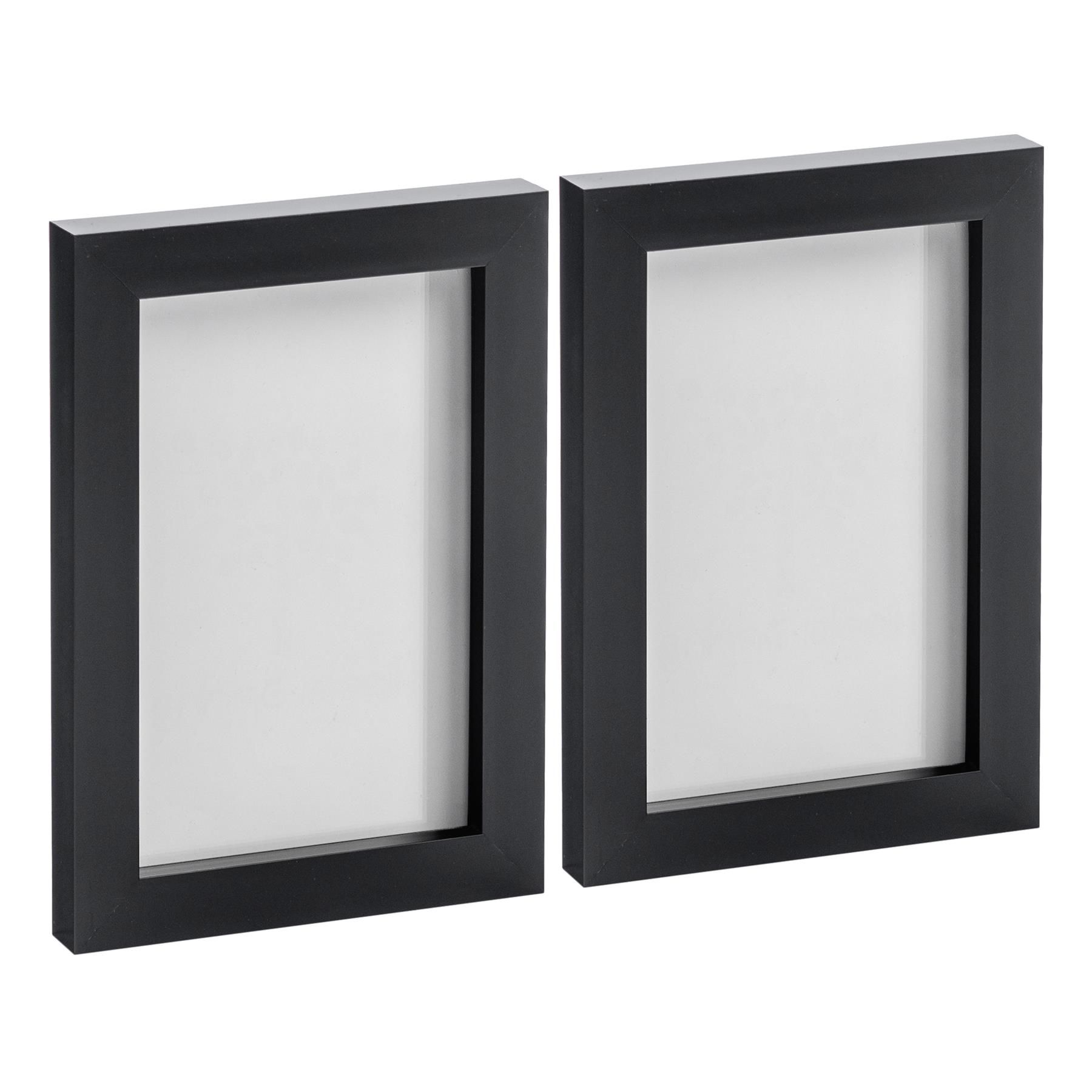 Nicola Spring Photo Frames - 4" x 6" - Pack of 2 in Black