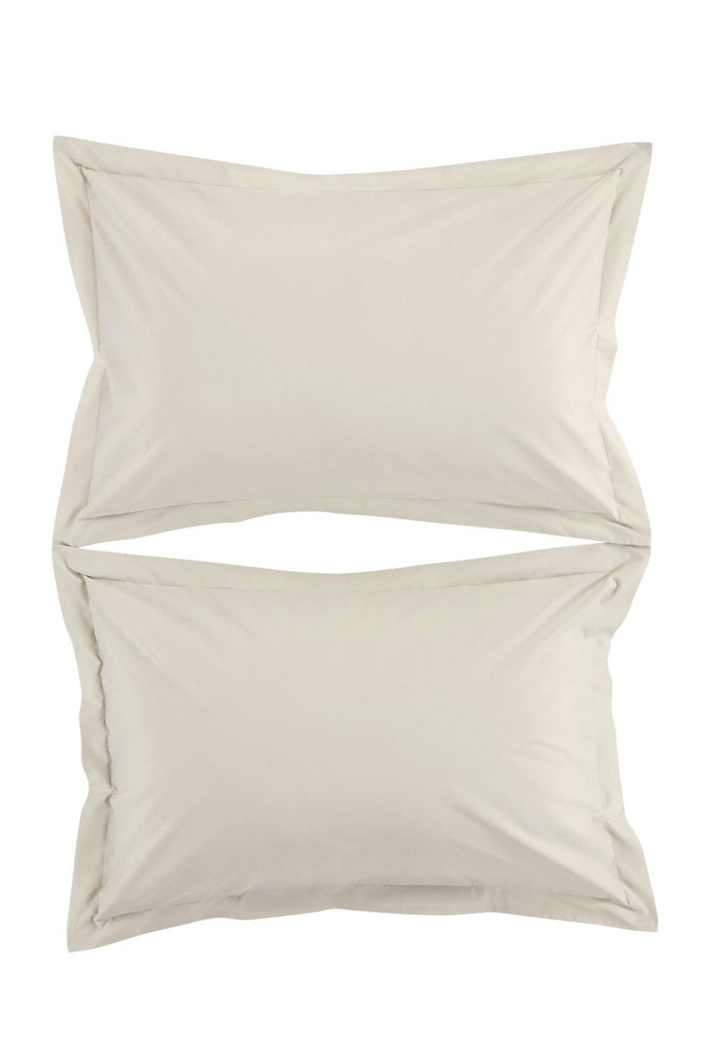 CHRISTY Pure Cotton Percale Oxford Pillowcase Pair in Beige