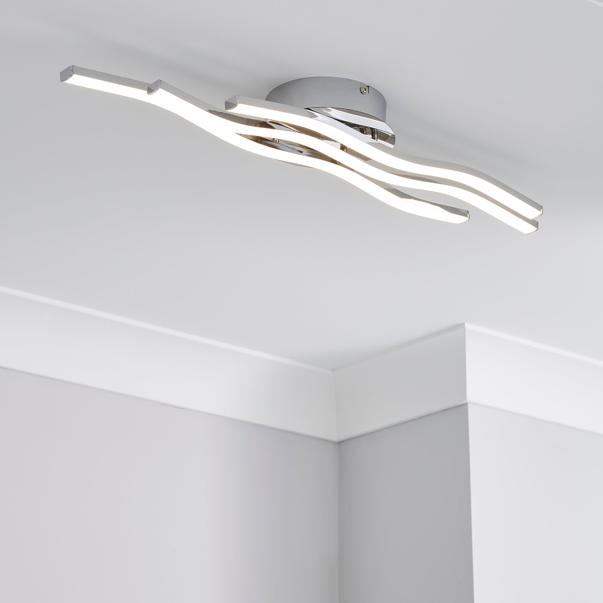 Ripple Integrated LED Bathroom Flush Ceiling Light