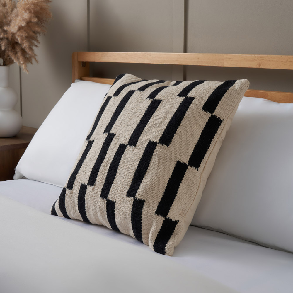 Woven Block Cushion, Black