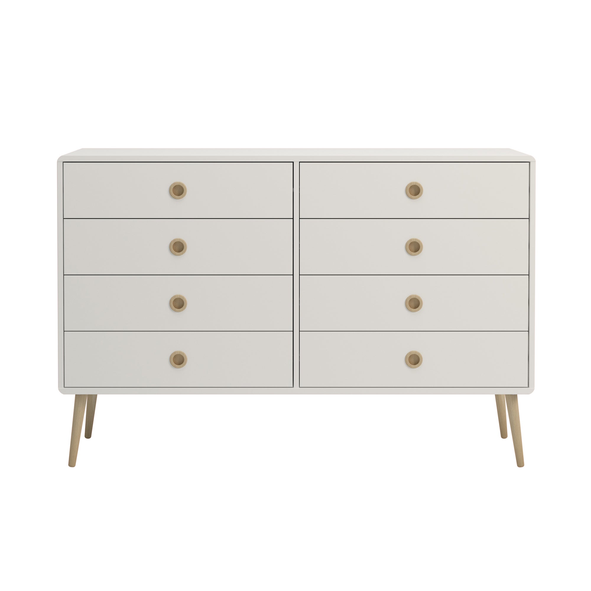 Softline 8 Drawer Wide Chest White