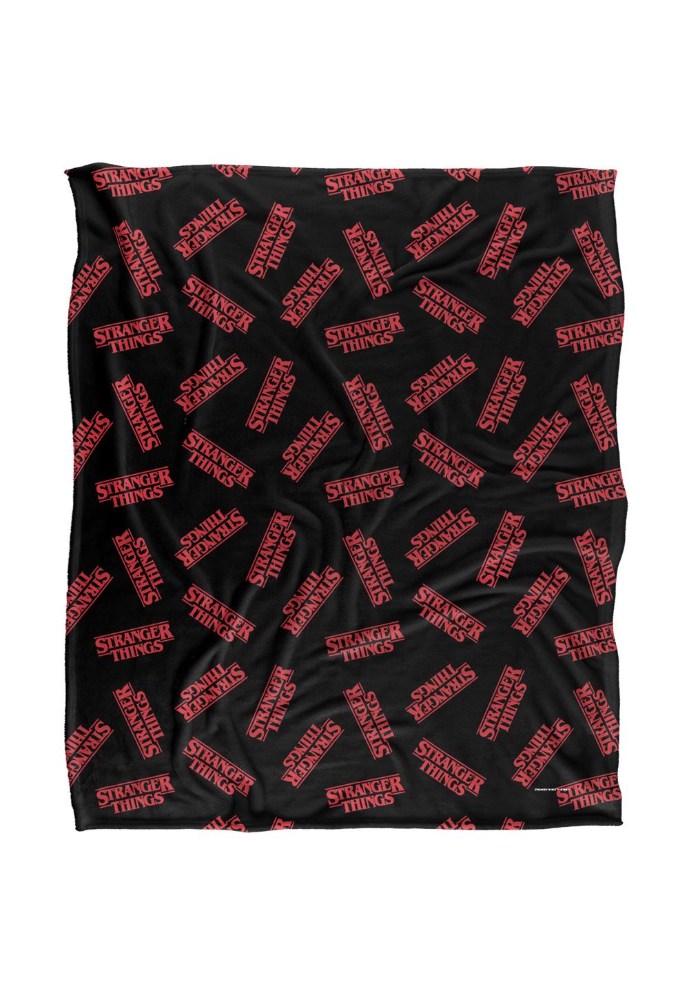 Stranger Things Logo Pattern Officially Licensed Silky Touch Super Soft Throw Blanket 152 x 127 cm in White