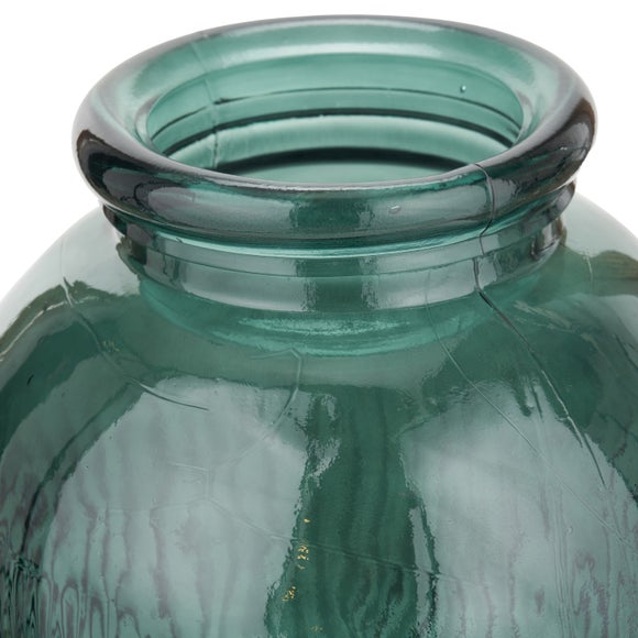 Tall Ribbed Recycled Glass Vase 5