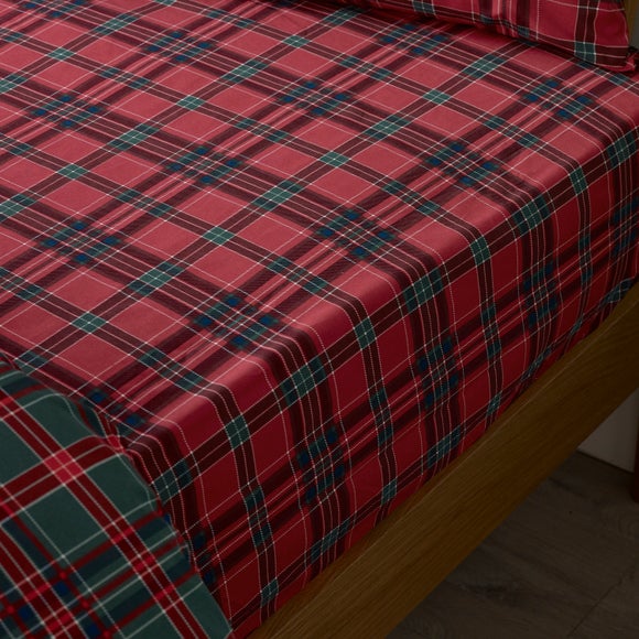 Catherine Lansfield Tartan Check Polycotton Fitted Sheet