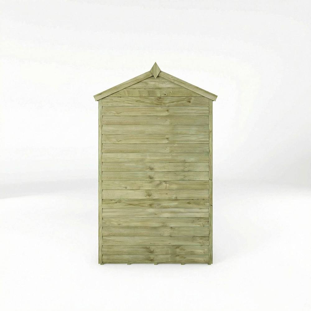 Mercia 6 x 4 Feet Overlap Reverse Apex Shed - L131.3 x W181.8 x H208.3 cm in Brown 4