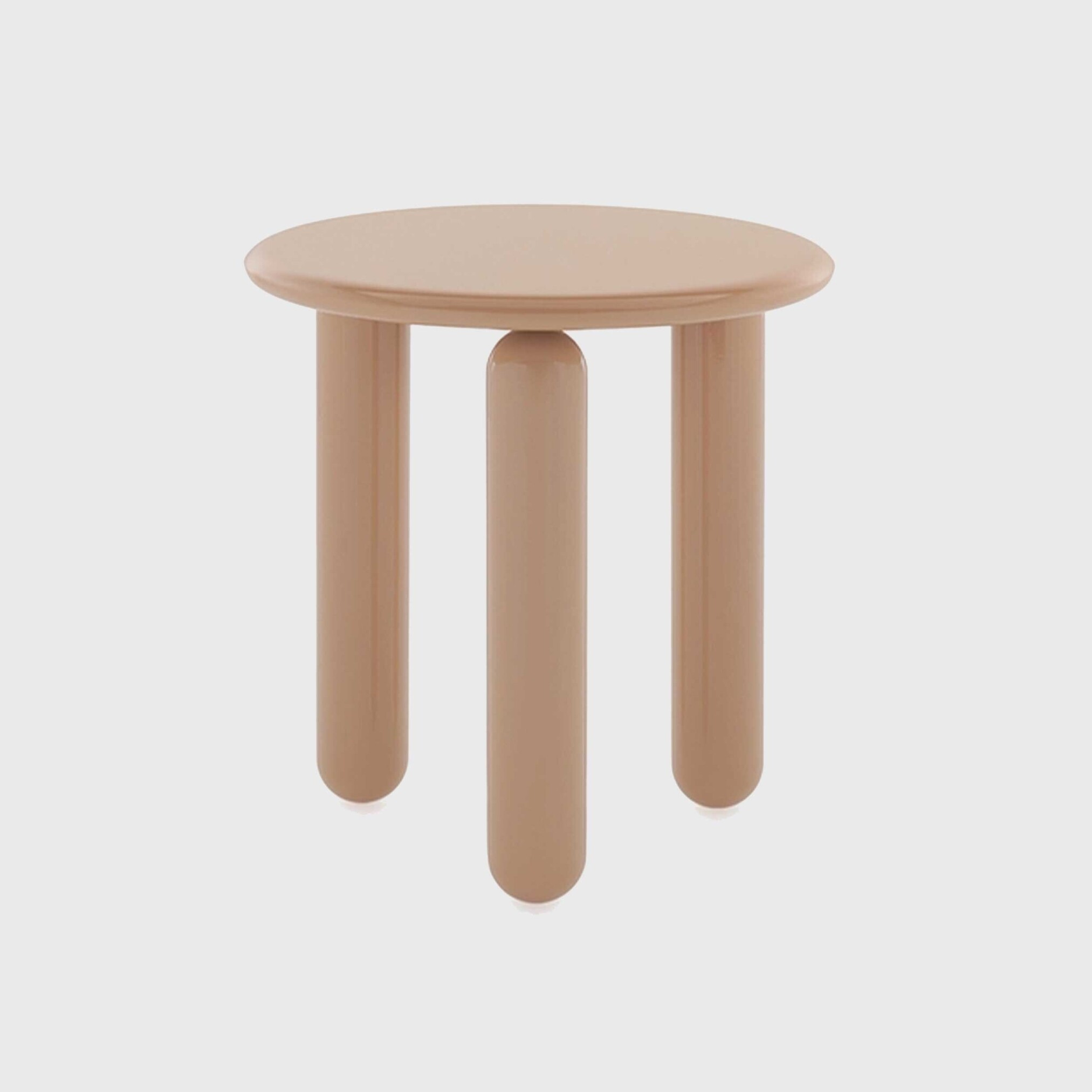 Kartell Undique Mas Side Table 48x48x51 Powder, Round, Neutral Wood | Barker & Stonehouse