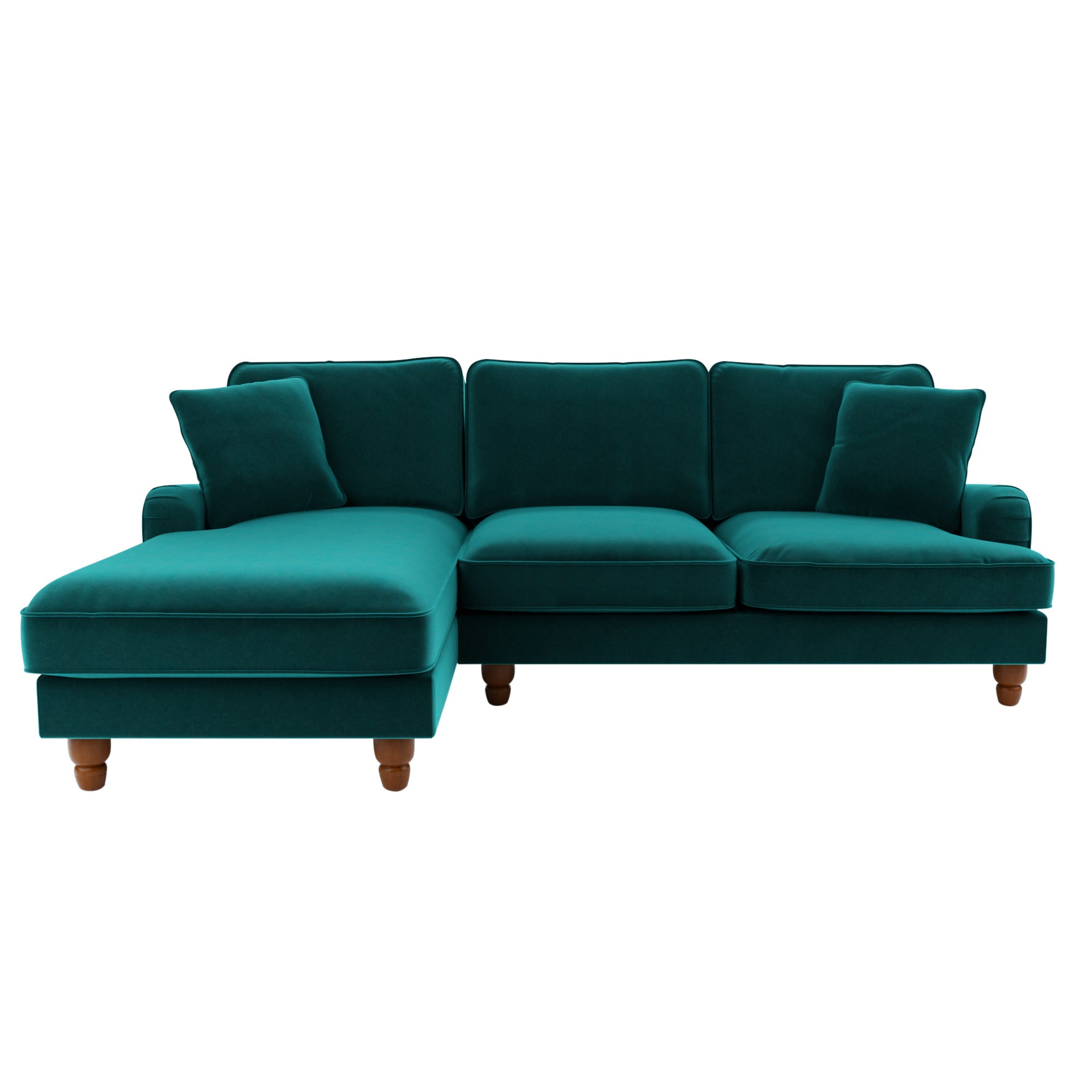 Beatrice Velvet Left Hand Corner Sofa Green