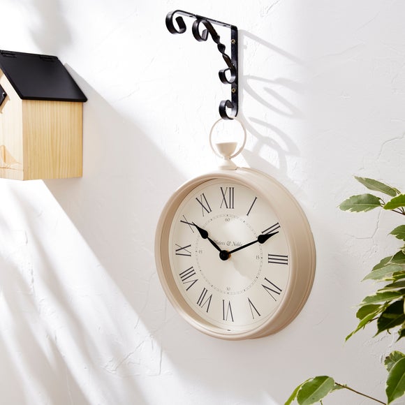 Cream Vintage Pocket Watch Indoor Outdoor Wall Clock