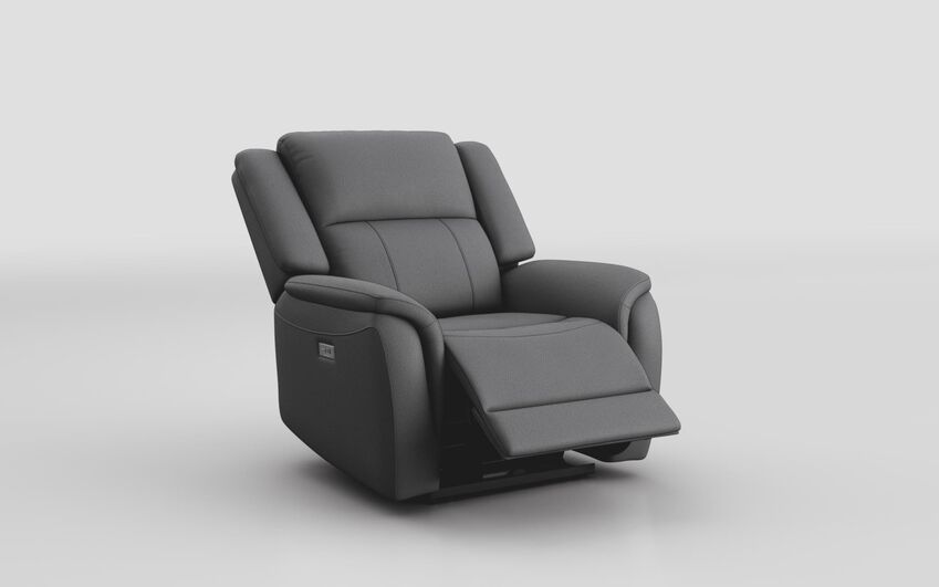 Grey Fabric Meleto Power Recliner Chair