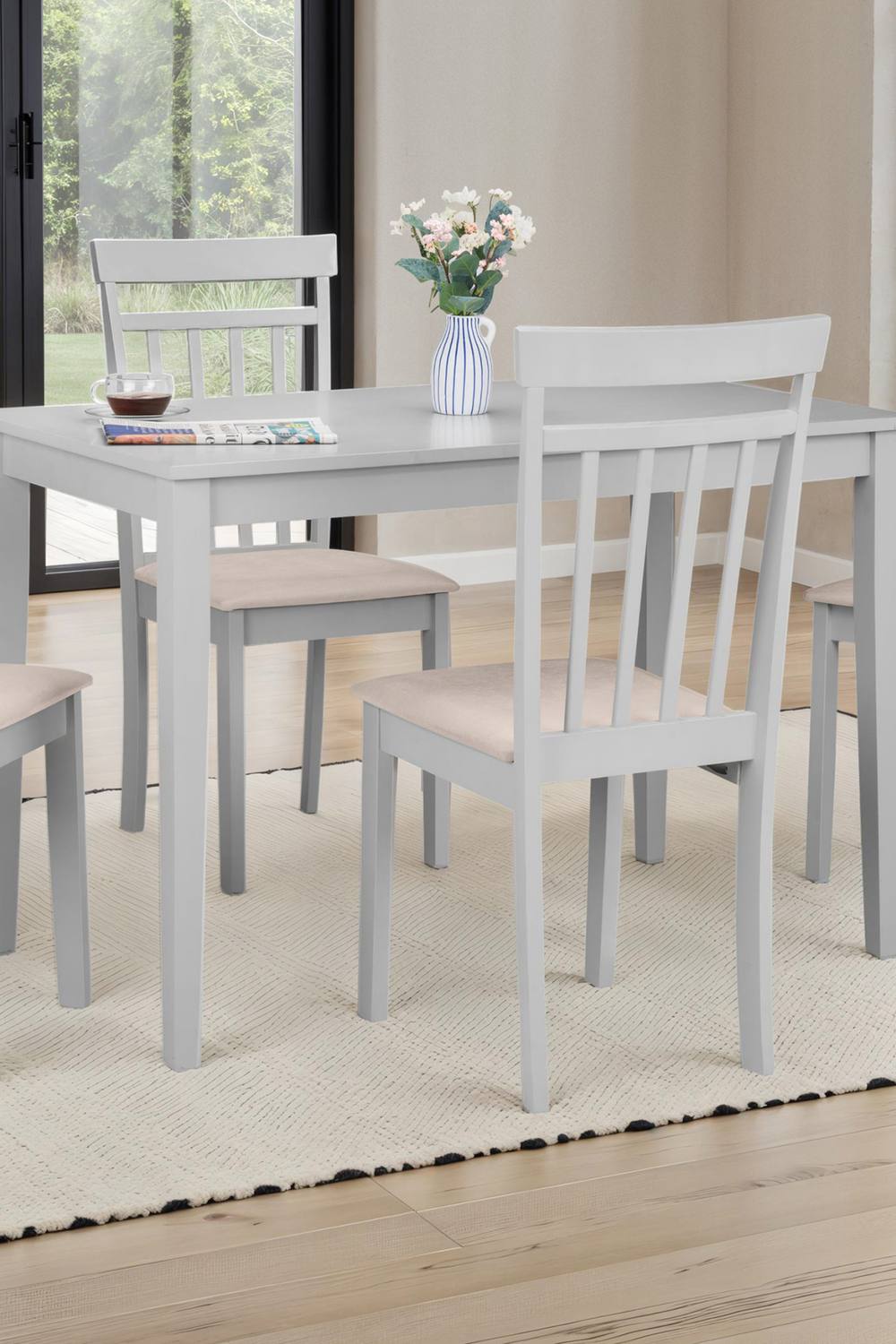 Julian Bowen Taku Rectangular 4 Seater Dining Table in Grey