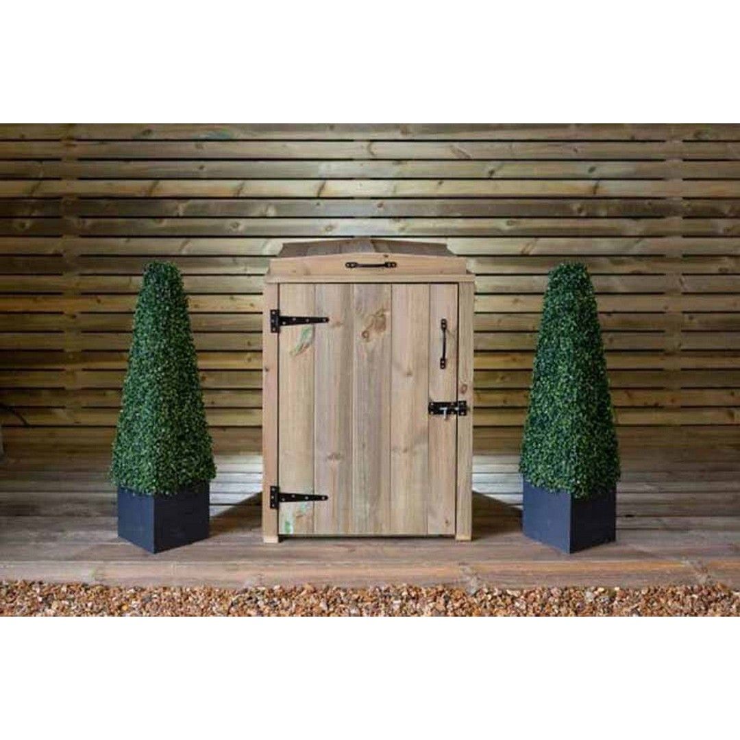 Buttercup Farm Paythorne Dustbin Store Single - Timber - L64 x W63 x H88 cm in Brown