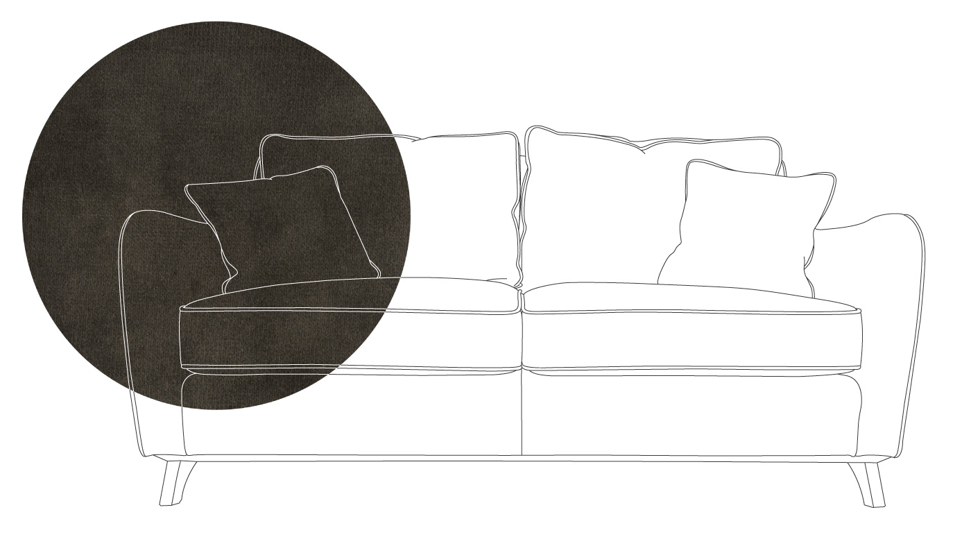 Heal's Ravello 3 Seater Sofa Velvet Charcoal Natural