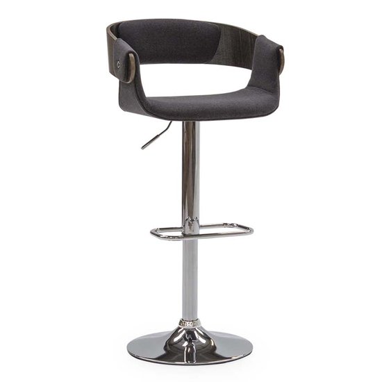 Rita Fabric Gas Lift Bar Stool In Charcoal