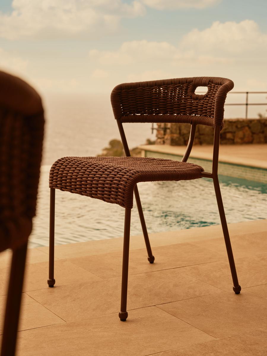 Pair of Lisson Outdoor Dining Chairs, Bordeaux