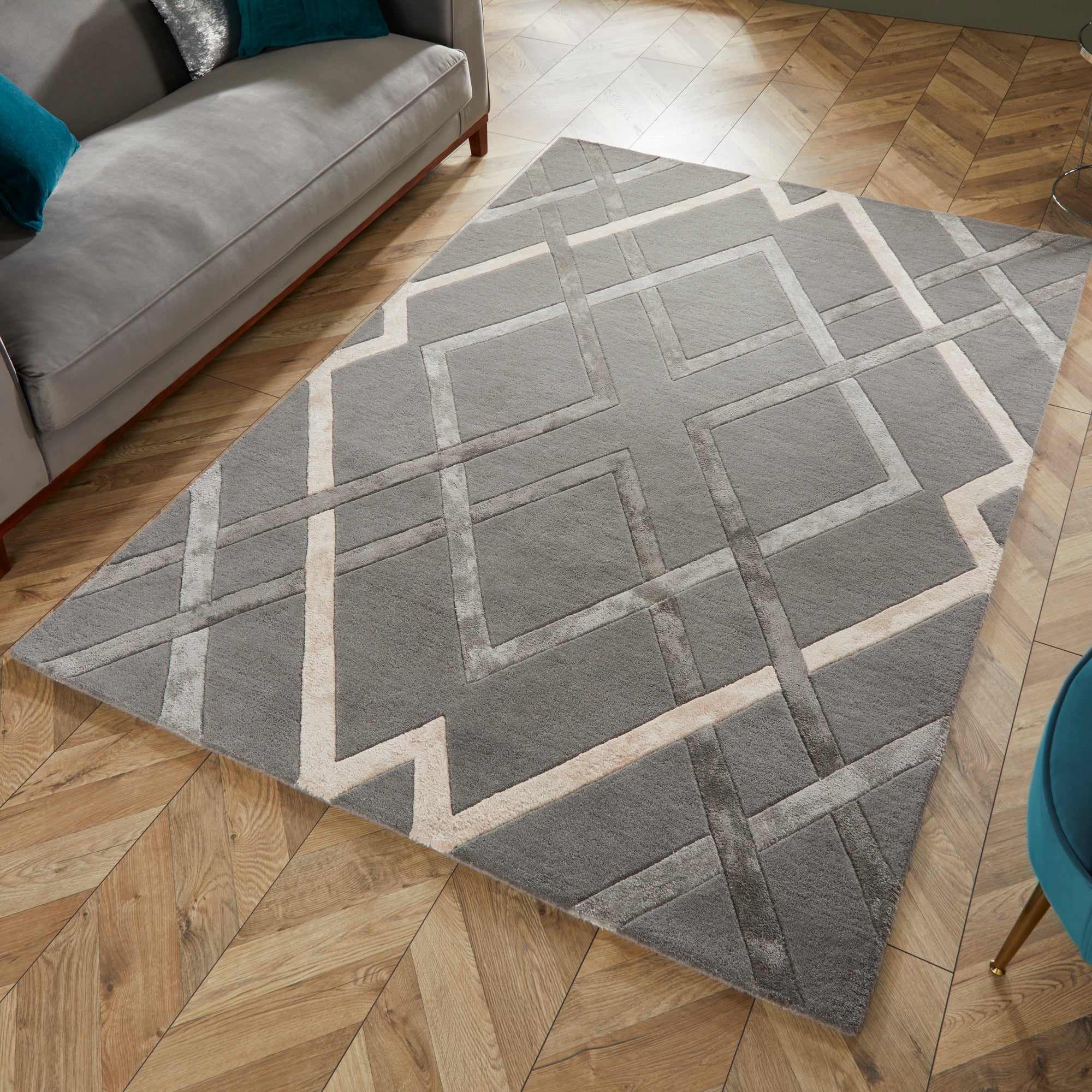 Trellis Rug Grey