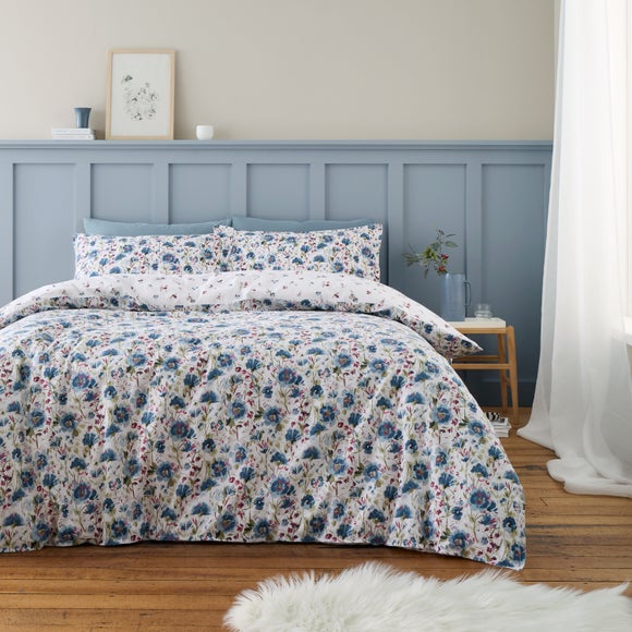 Bianca Ophelia Floral 100% Brushed Cotton Duvet Cover & Pillowcase Set