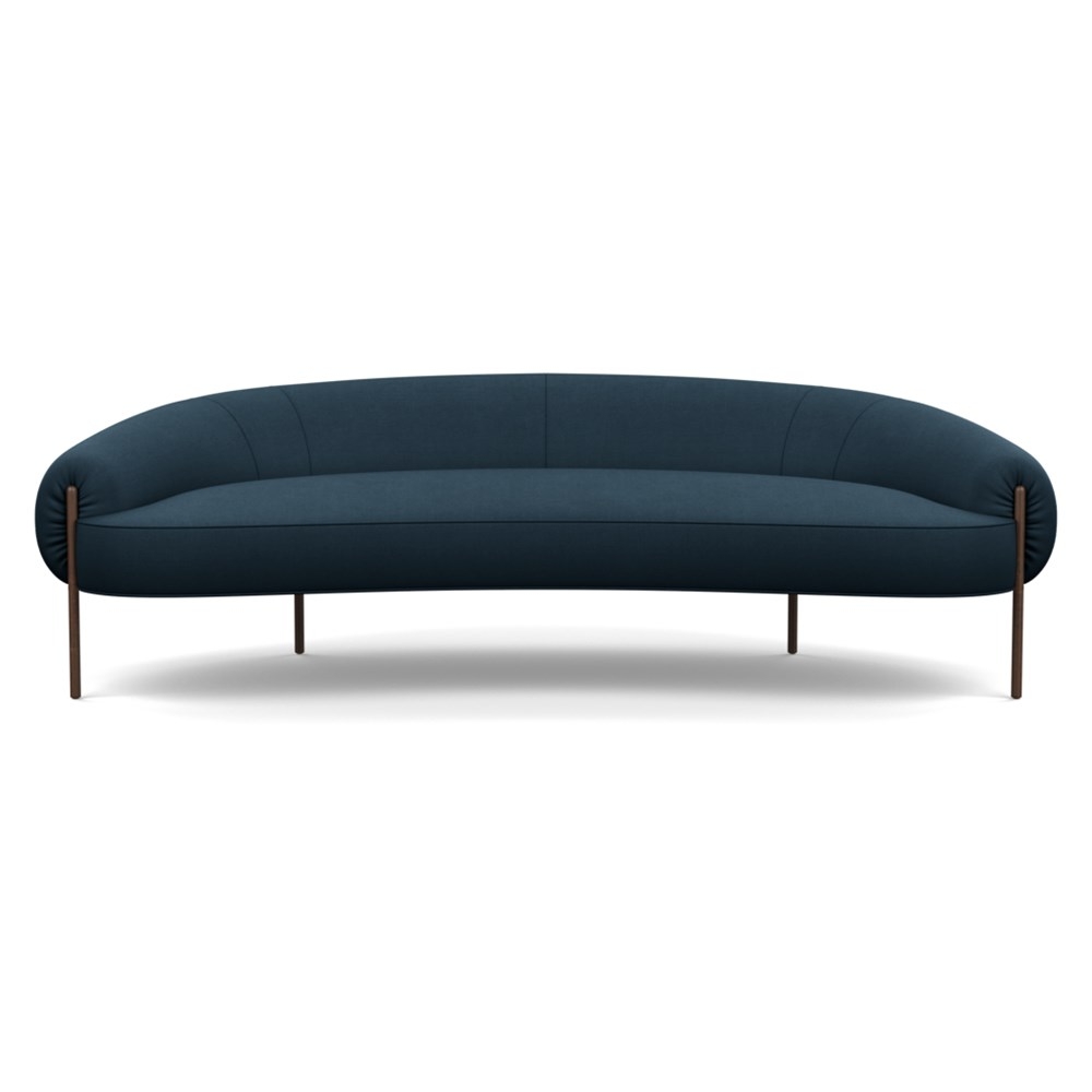 Heal's Isola 3 Seater Sofa Siena Cotton Deep Sea Bronze Feet