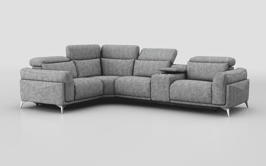 Gattolino 1 Corner 2 Static Sofa with Manual Head Tilts & Console