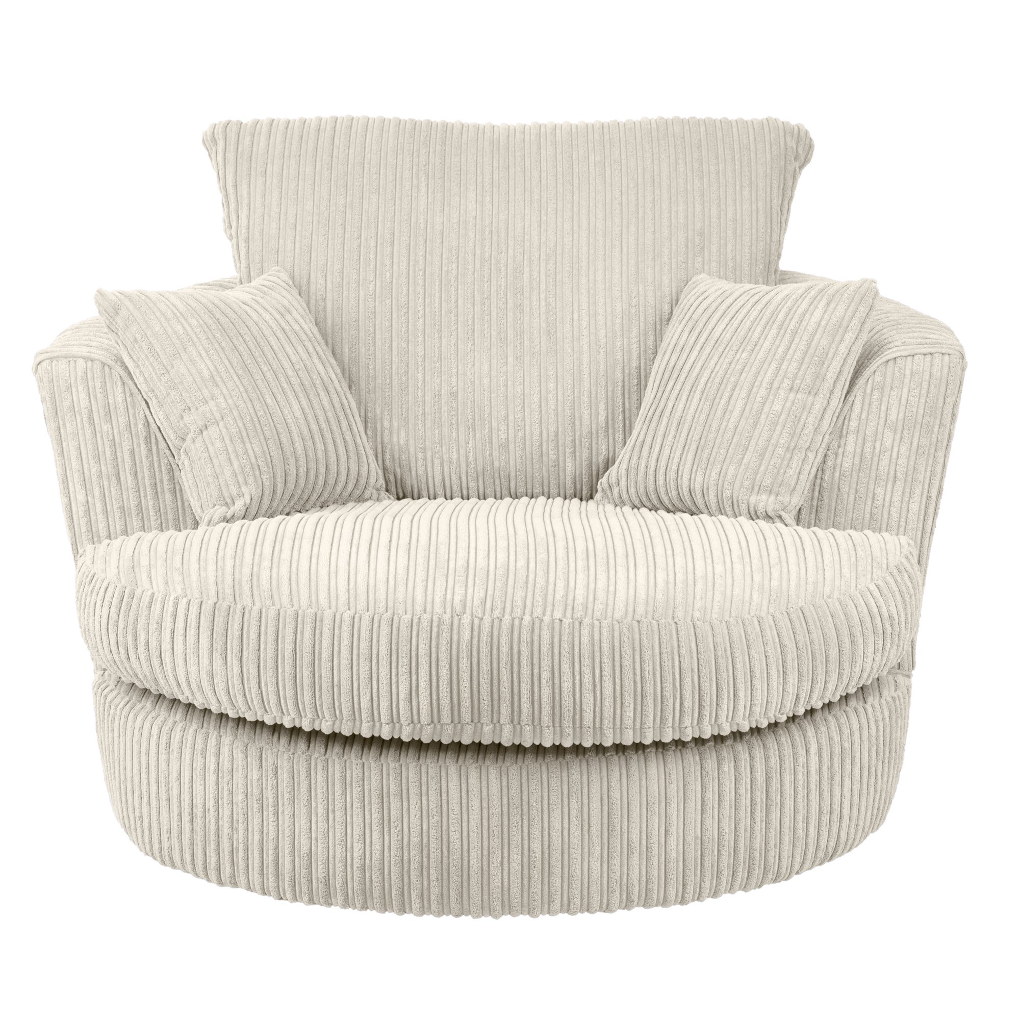 Blake Jumbo Cord Swivel Chair Cream