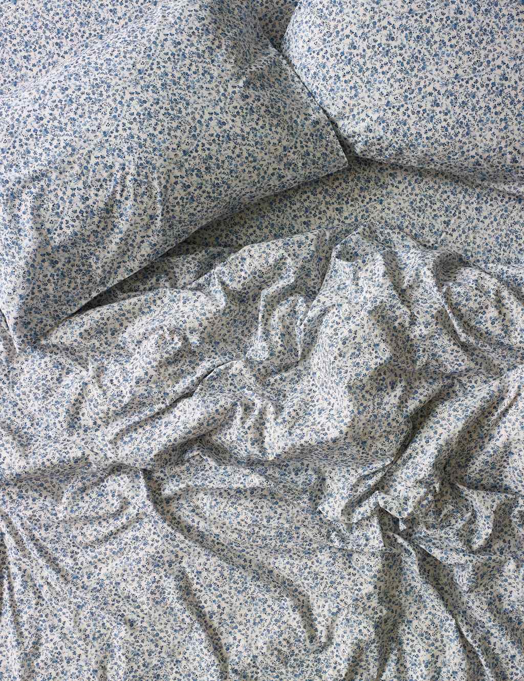 Piglet In Bed Pure Cotton Mini Meadow Duvet Cover Blue Mix