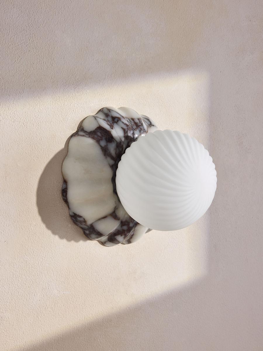 Floria Wall Light, Calacatta Viola Marble, IP44