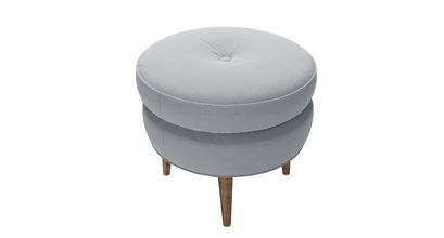 Felix Round Footstool in Sealion Smart Cotton - sofa.com