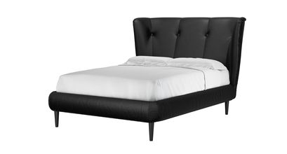 Audrey Double Bed in Smoke Soft Leather - sofa.com