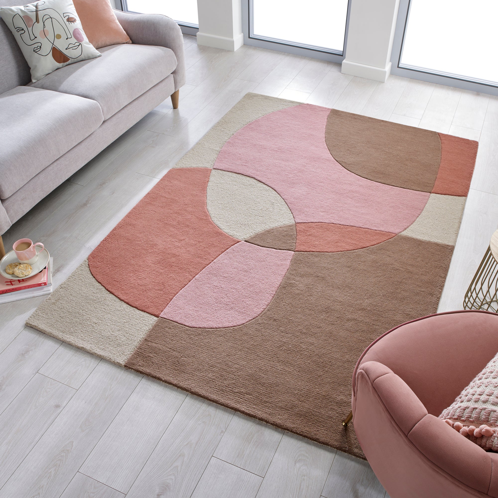 Glow Rug Brown and Pink
