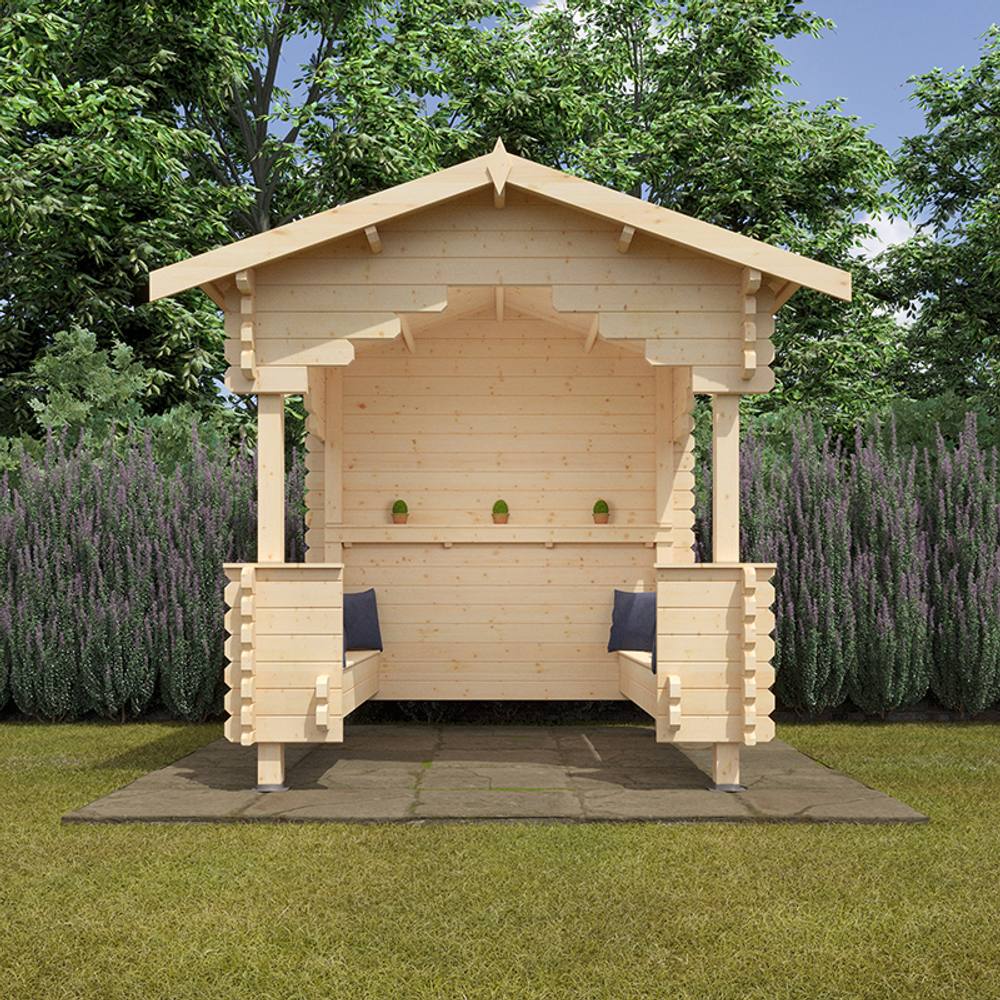 Buttercup Farm The Outdoor Shelter 44mm Cabin - L235 x W235 x H262.3 cm in Natural 2