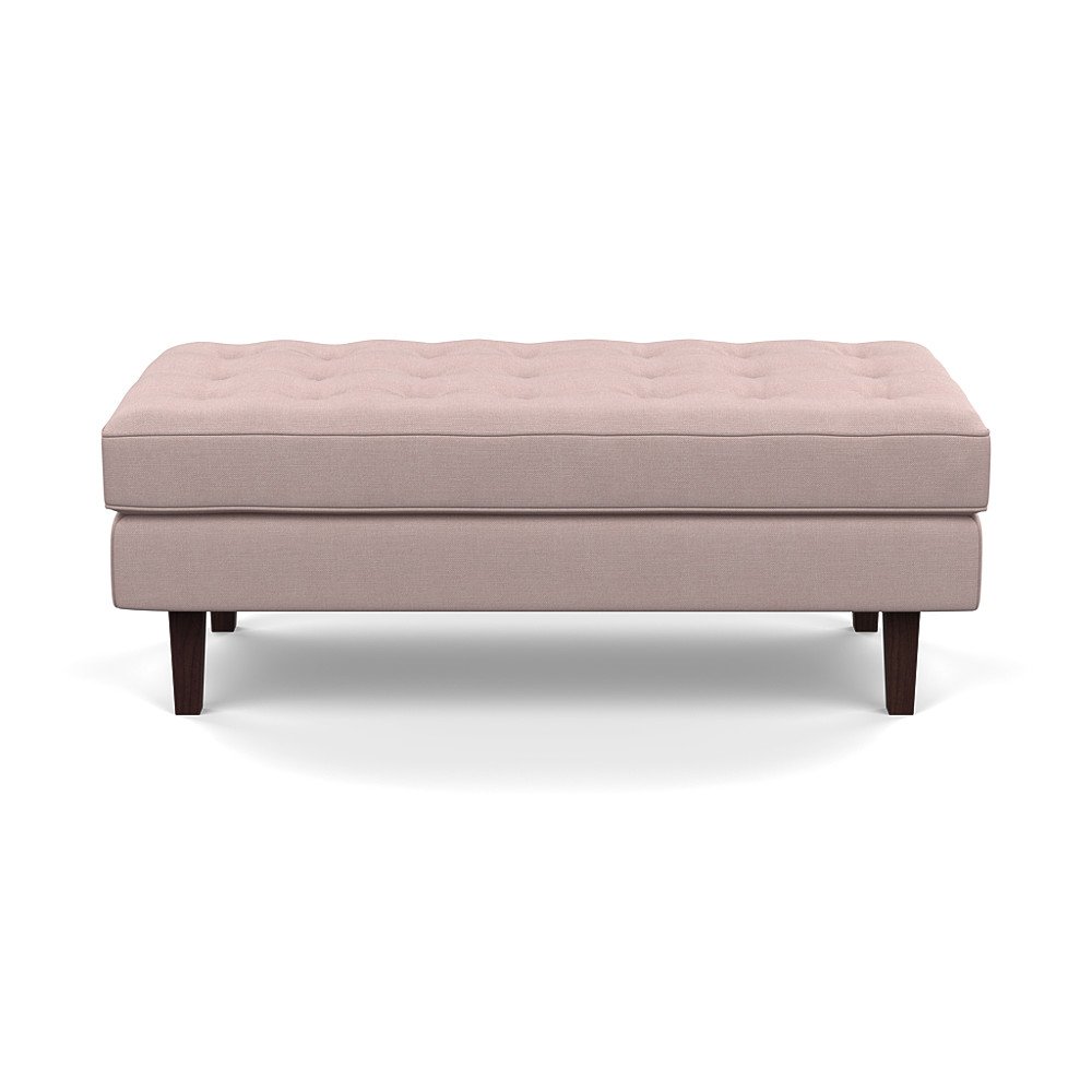 Heal's Hepburn Ottoman Siena Cotton Dusky Pink Wenge