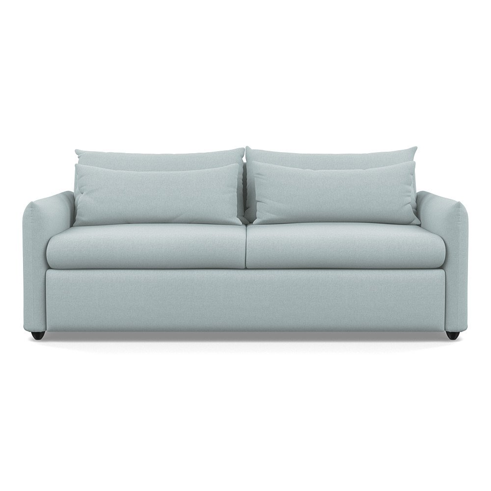 Heal's Pillow 4 Seater Sofa Brushed Cotton Mist Black Feet