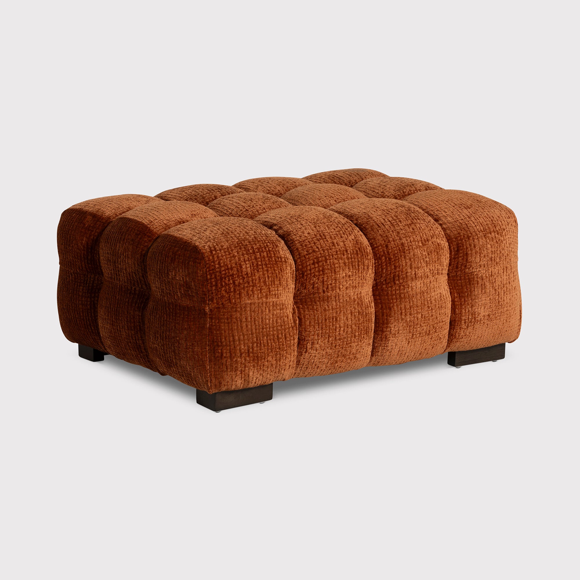 Lenor Textured Fabric Stool, Orange Boucle | Barker & Stonehouse