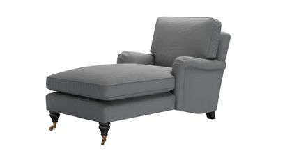Bluebell Chaise Armchair in Shadow Brushed Linen Cotton - sofa.com