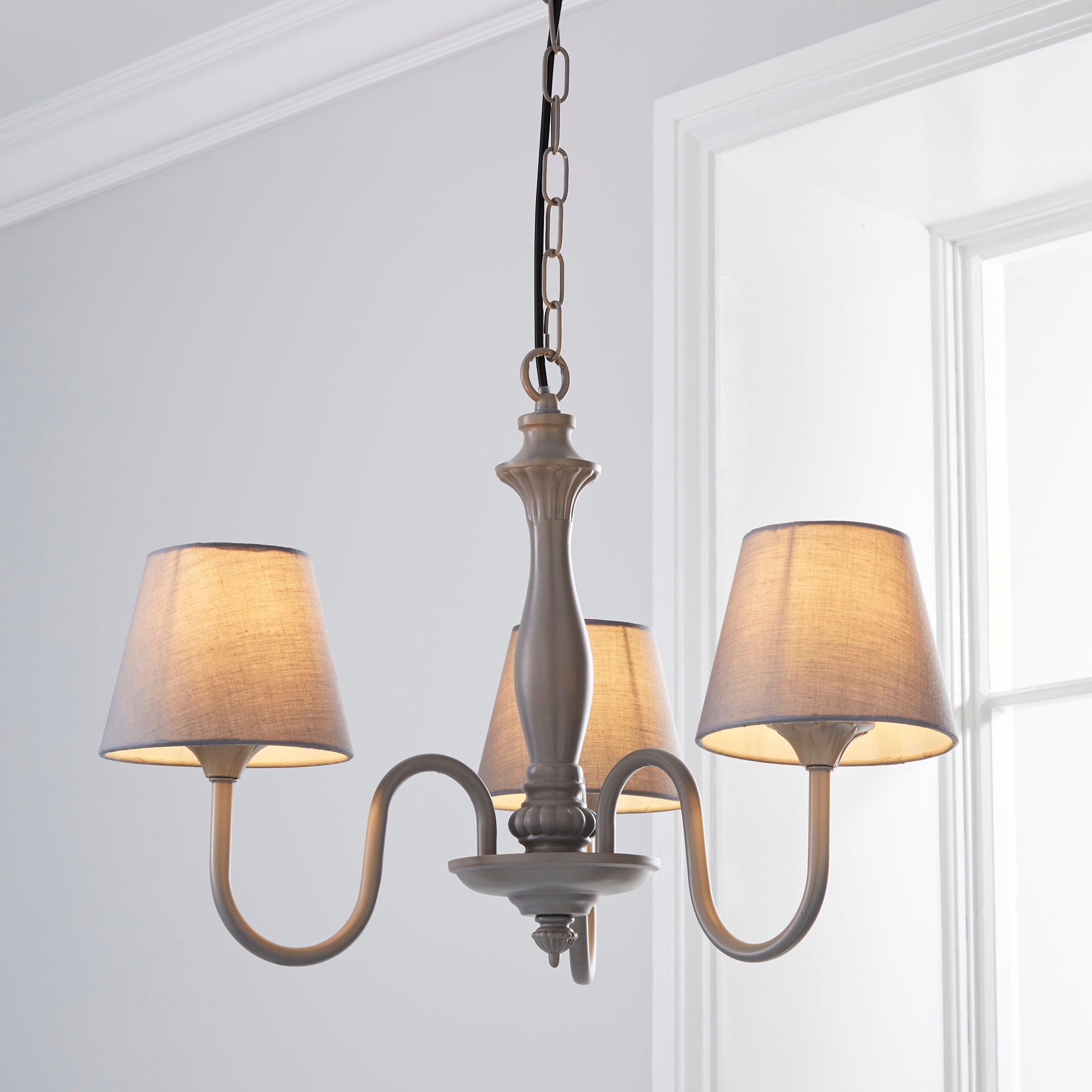 Tofty 3 Light Grey Ceiling Fitting Grey