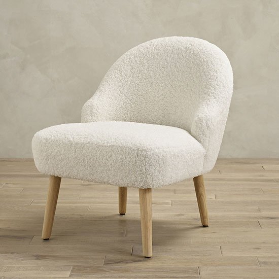 Ted Fabric Upholstered Accent Chair In White