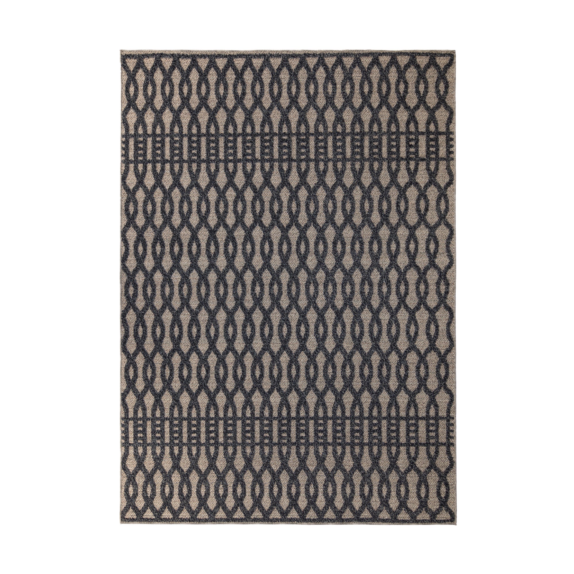 Greenwich Geometric Rug Blue, Grey and Beige