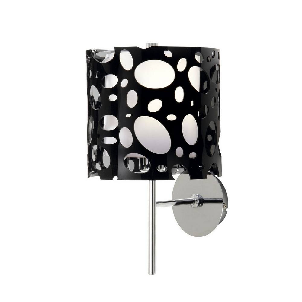 Netlighting Lupin Wall Lamp Gloss Black White Acrylic Chrome E27 CFL Included