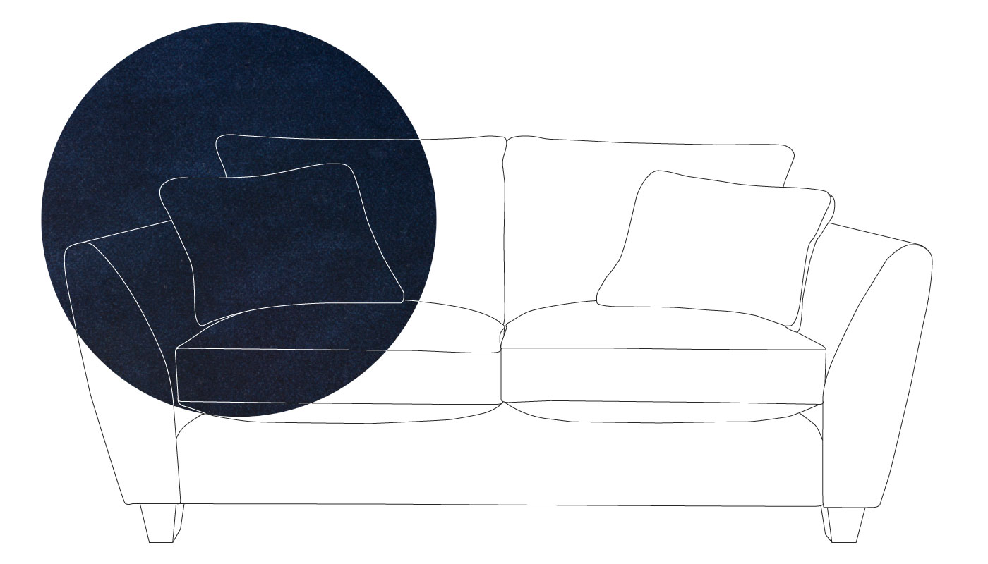 Heal's Torino 3 Seater Sofa Velvet Midnight Natural Ash