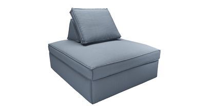 Harry Large Pouffe with bolster cushion in Loch Brushed Linen Cotton - sofa.com