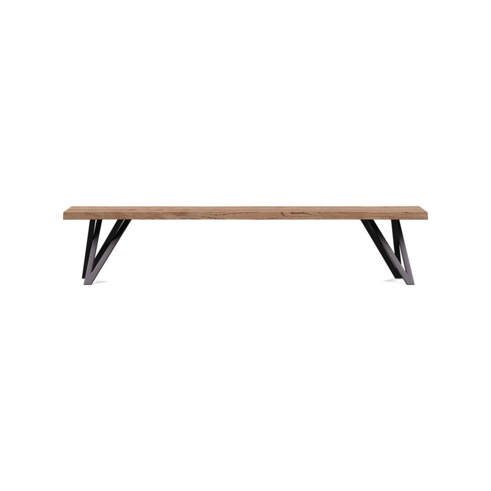 Heal's Vienna Bench 200x35cm Smoked Oiled Oak Natural Edge Not Filled