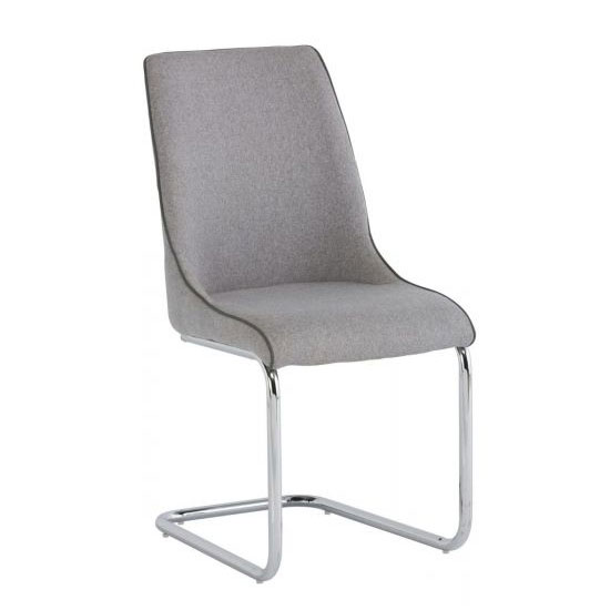Langham Fabric Dining Chair In Light Grey