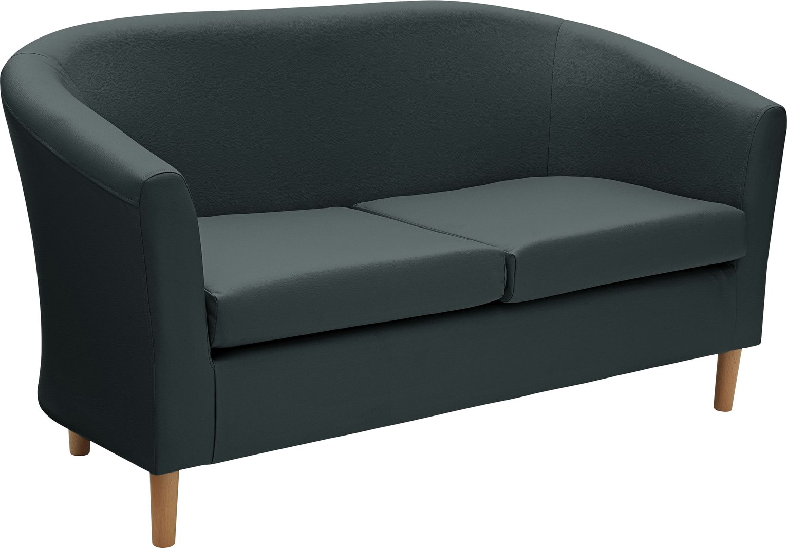 Argos Home 2 Seater Faux Leather Tub Sofa - Black