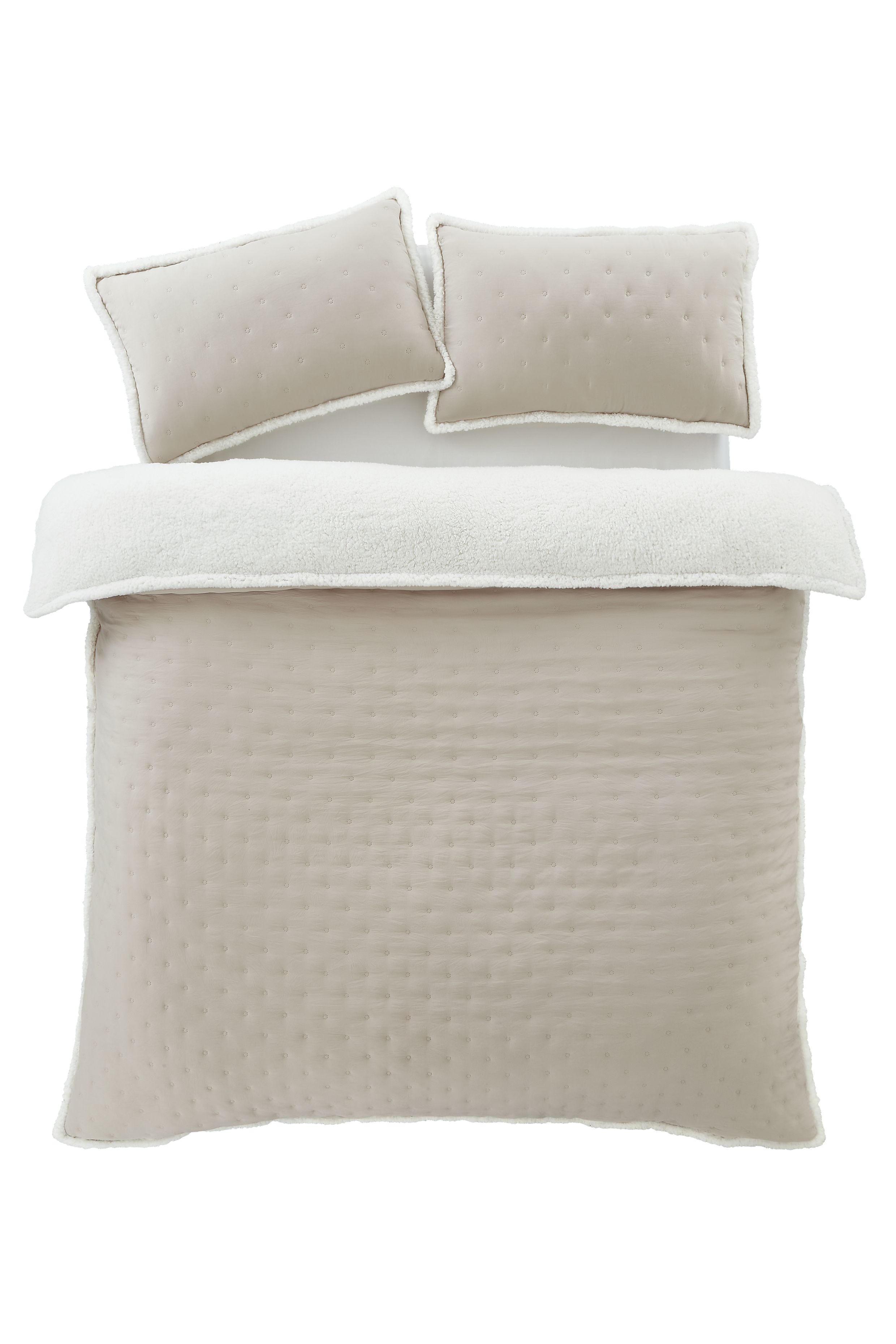 Catherine Lansfield 'Cosy Nori' Soft Sherpa Duvet Cover Set in Cream 5