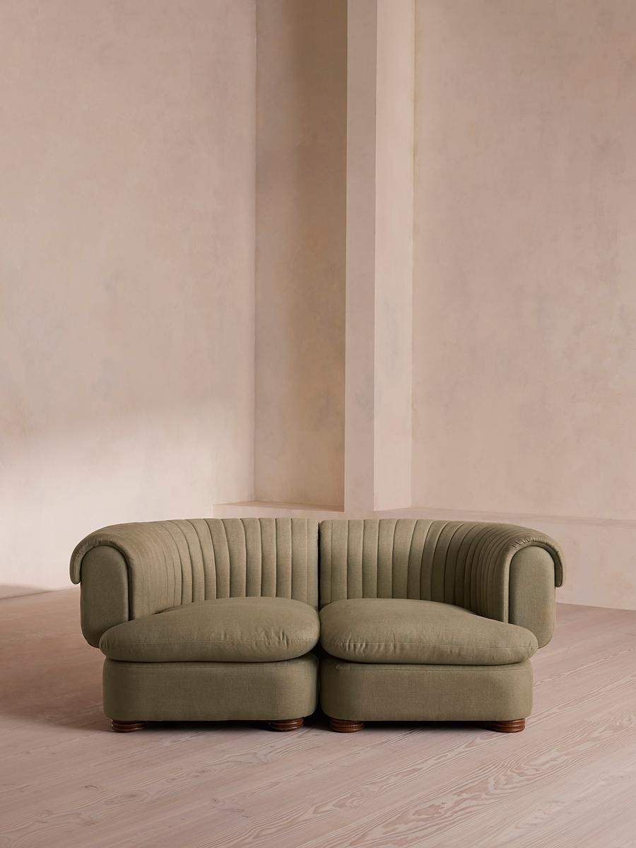 Rava Modular Sofa, Three Seater, Linen, Sage