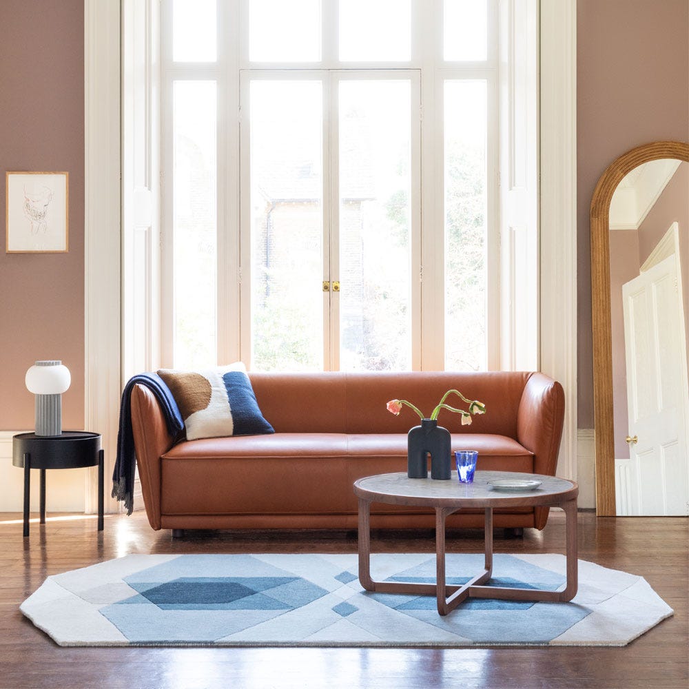 Heal's Valley 2 Seater Sofa Siena Cotton Pistachio Walnut Stained Feet 3