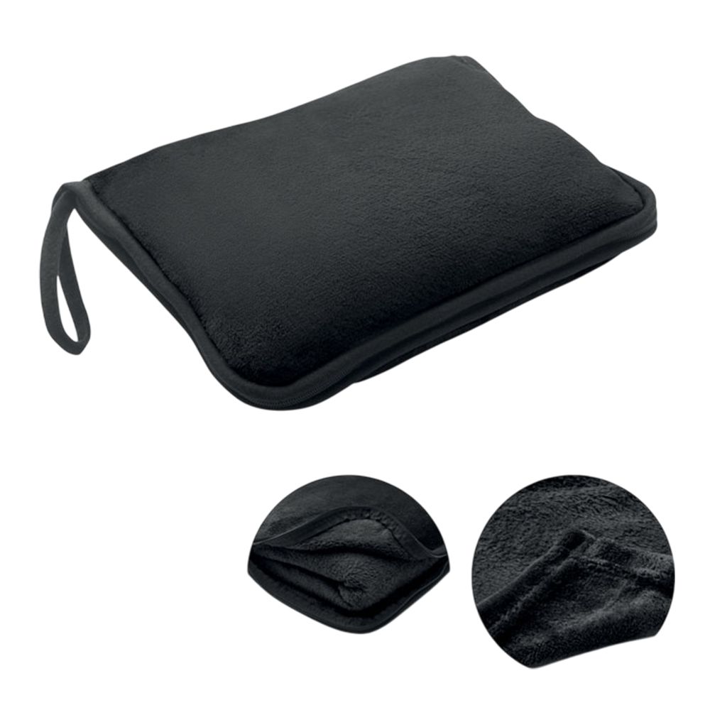 MidOcean 2 in 1 Cozy Travel Pillow Set in Black