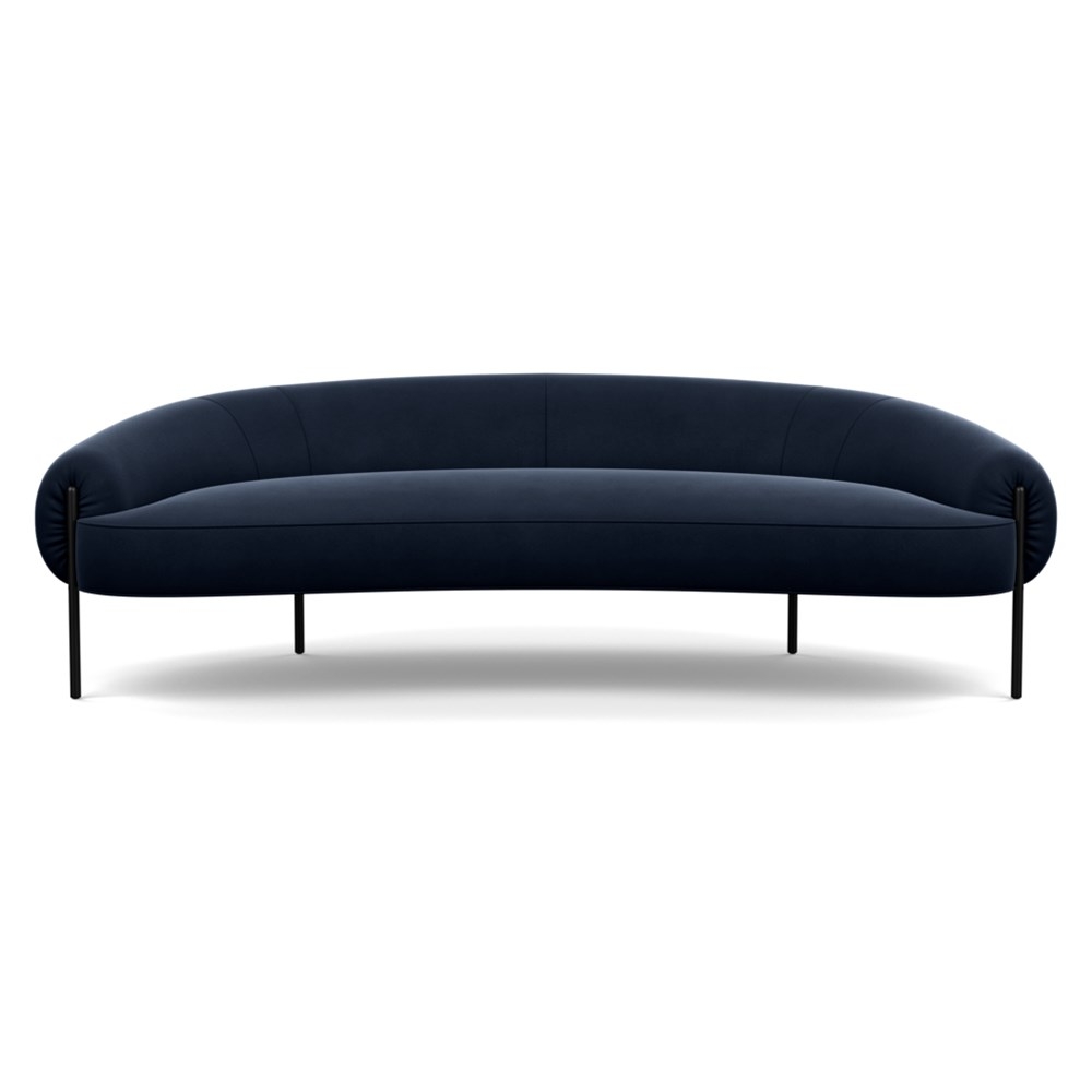 Heal's Isola 3 Seater Sofa Nobilis Velvet Night Black Feet