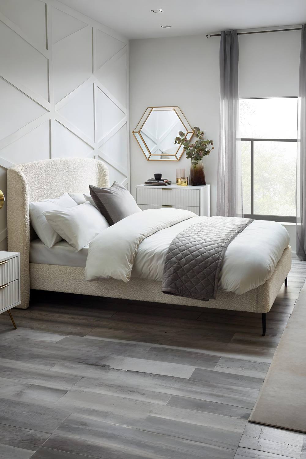 Julian Bowen Eden Upholstered Bed in Ivory