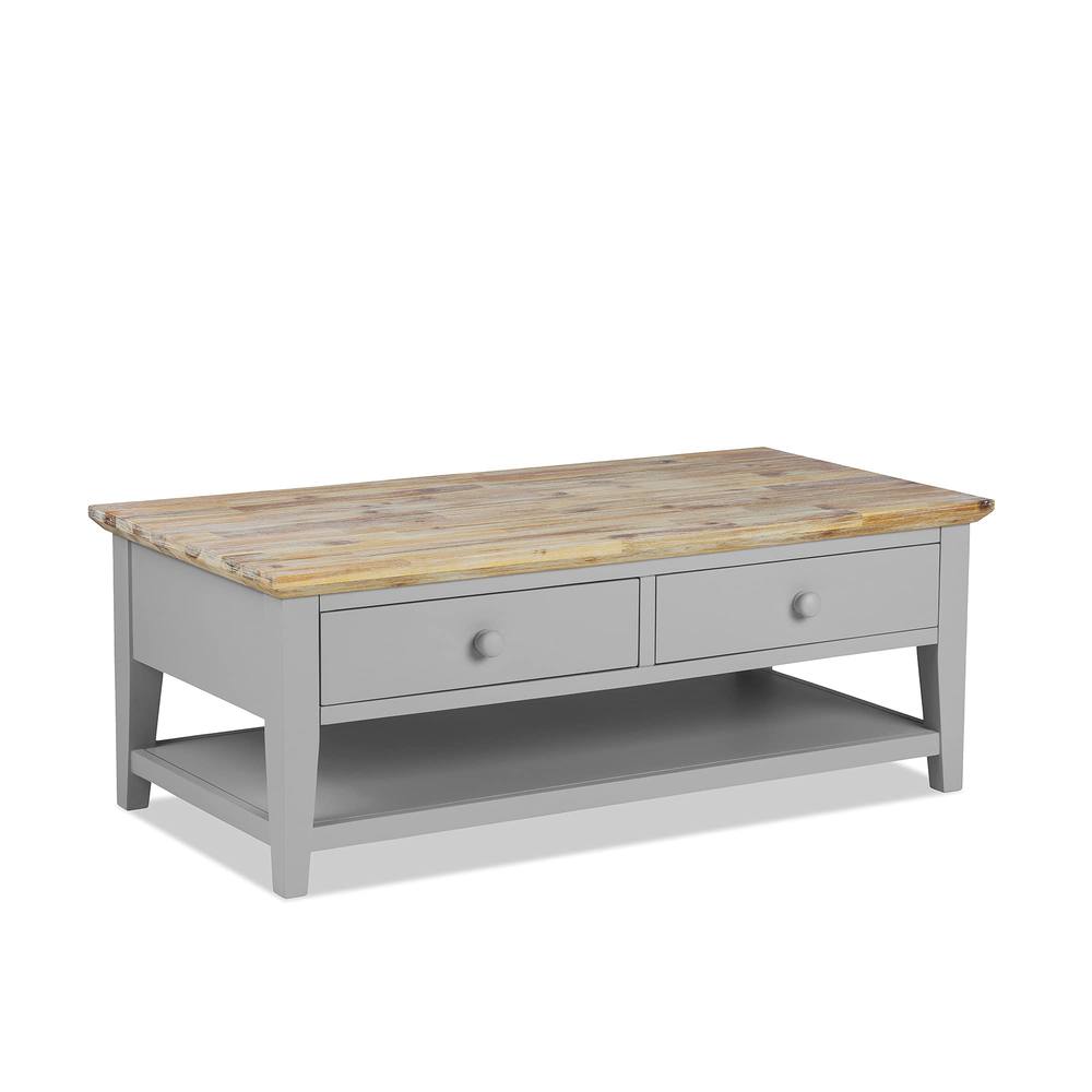 Statement Furniture Florence Coffee Table with Drawers in Light Grey